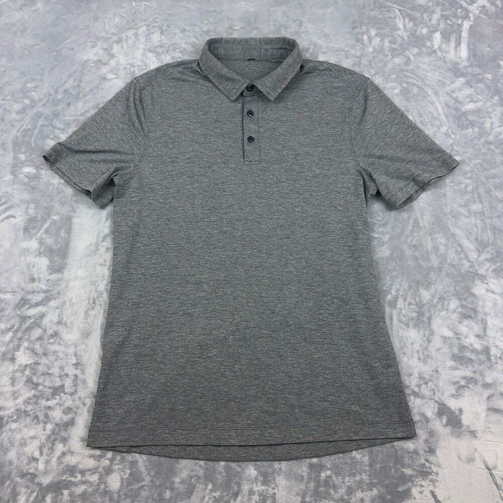Lululemon Evolution Polo Shirt Mens Size S Gray Short Sleeve Performance Golf